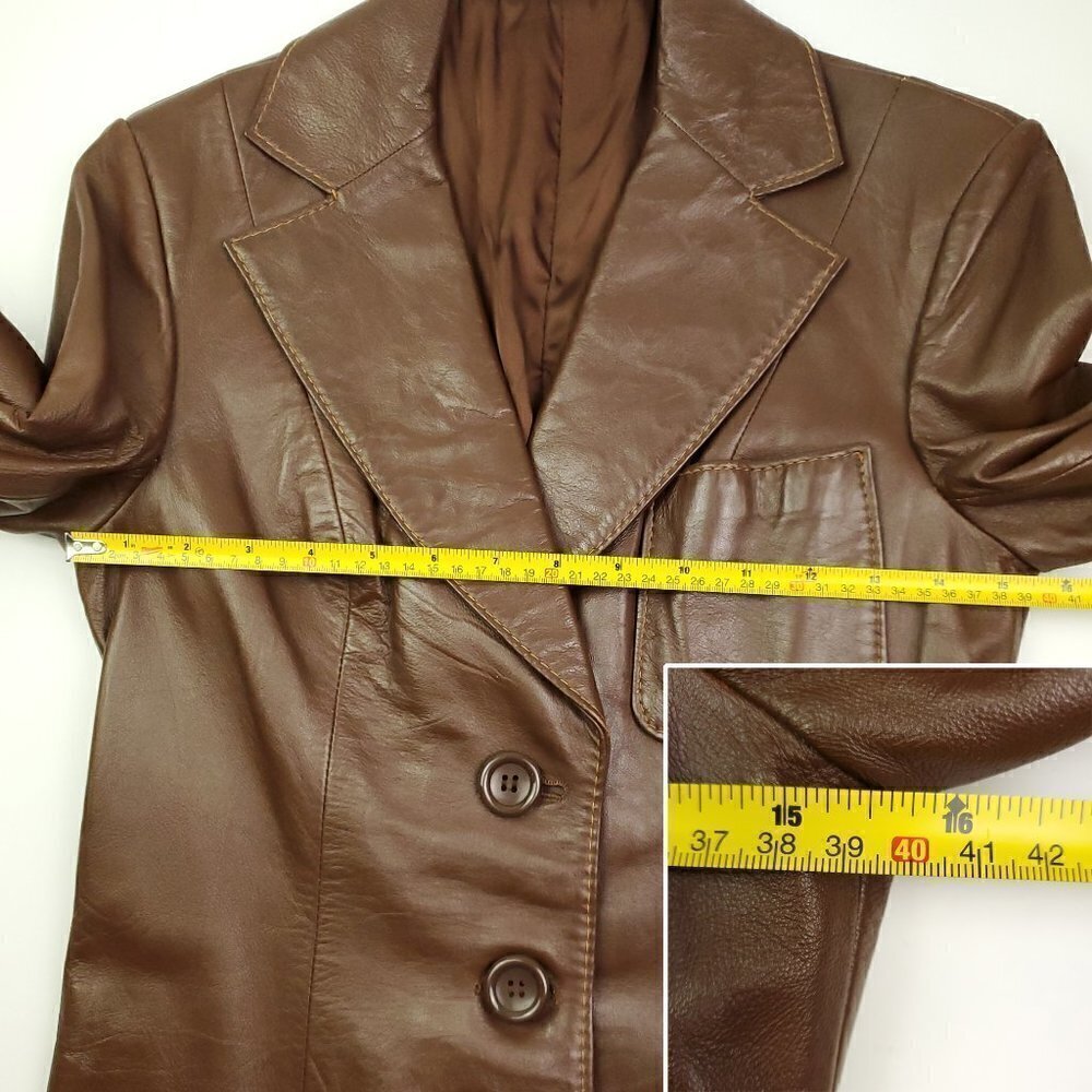 Echtes Leder Futter Leather Jacket Vintage 1970s Germany Women 38 EU (Small US) - Picture 5 of 15